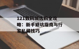 121数码城选购全攻略：新手避坑指南与行家私藏技巧