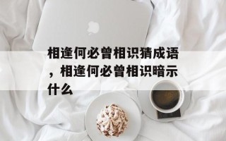相逢何必曾相识猜成语，相逢何必曾相识暗示什么