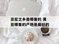 豆浆之乡是哪里的 黄豆哪里的产地是最好的
