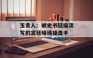 玉贵人：被史书轻描淡写的宫廷暗线操盘手