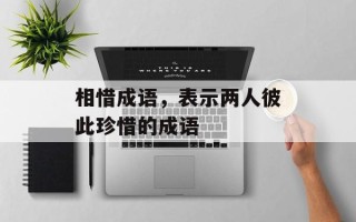 相惜成语，表示两人彼此珍惜的成语