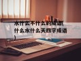 水什么不什么的成语(什么水什么天四字成语)