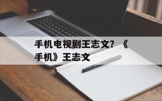 手机电视剧王志文？《手机》王志文
