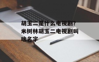 胡玉二是什么电视剧？米树林胡玉二电视剧叫啥名字