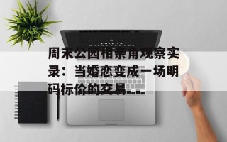周末公园相亲角观察实录：当婚恋变成一场明码标价的交易