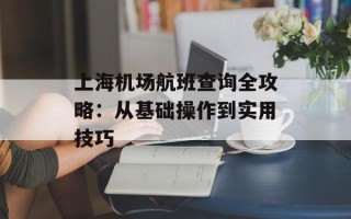 上海机场航班查询全攻略：从基础操作到实用技巧