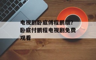 电视剧卧底傅程鹏版？卧底付鹏程电视剧免费观看