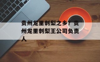 贵州龙里刺梨之乡？贵州龙里刺梨王公司负责人