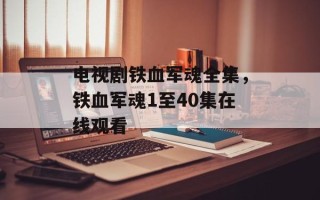 电视剧铁血军魂全集，铁血军魂1至40集在线观看