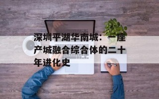 深圳平湖华南城：一座产城融合综合体的二十年进化史