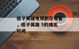 痞子英雄电视剧在哪看，痞子英雄 5的播出时间