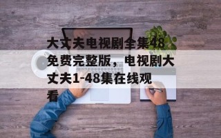 大丈夫电视剧全集48免费完整版，电视剧大丈夫1-48集在线观看