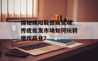 探秘绵阳毅德商贸城：传统批发市场如何玩转现代商业？