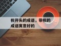 税开头的成语，带税的成语寓意好的