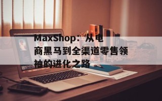 MaxShop：从电商黑马到全渠道零售领袖的进化之路