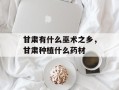 甘肃有什么巫术之乡，甘肃种植什么药材