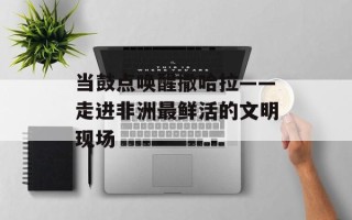 当鼓点唤醒撒哈拉——走进非洲最鲜活的文明现场