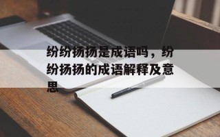 纷纷扬扬是成语吗，纷纷扬扬的成语解释及意思