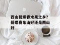 西山碧螺春水果之乡？碧螺春东山好还是西山好