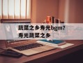 蔬菜之乡寿光bgm？寿光蔬菜之乡