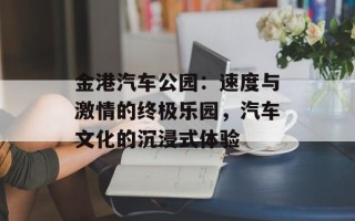 金港汽车公园：速度与激情的终极乐园，汽车文化的沉浸式体验