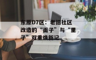 东原D7区：老旧社区改造的“面子”与“里子”双重焕新记