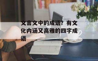 文言文中的成语？有文化内涵又高雅的四字成语