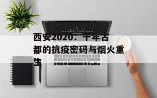 西安2020：千年古都的抗疫密码与烟火重生