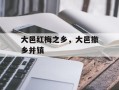 大邑红梅之乡，大邑撤乡并镇