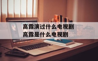 高露演过什么电视剧 高露是什么电视剧