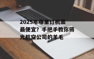 2025年哪里订机票最便宜？手把手教你薅光航空公司的羊毛