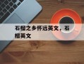 石榴之乡怀远英文，石榴英文