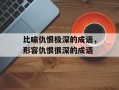 比喻仇恨极深的成语，形容仇恨很深的成语