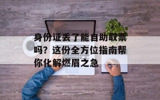 身份证丢了能自助取票吗？这份全方位指南帮你化解燃眉之急