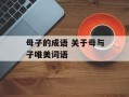 母子的成语 关于母与子唯美词语