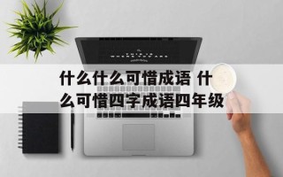 什么什么可惜成语 什么可惜四字成语四年级